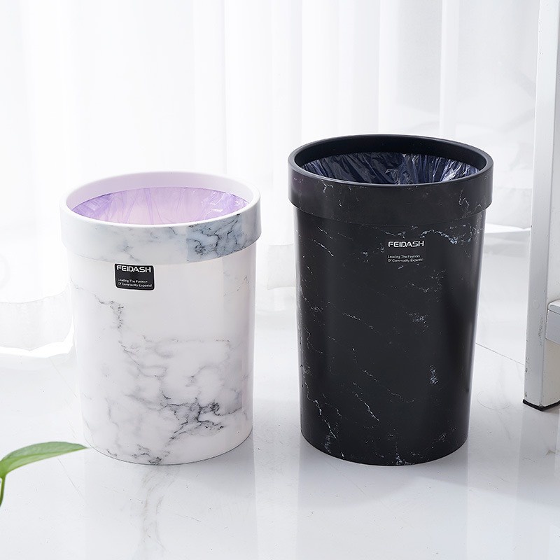Sọt rác vân đá Decor 8L và 12L cao cấp | Thùng đựng rác cho văn phòng, gia đình hiện đại mẫu mới 2022