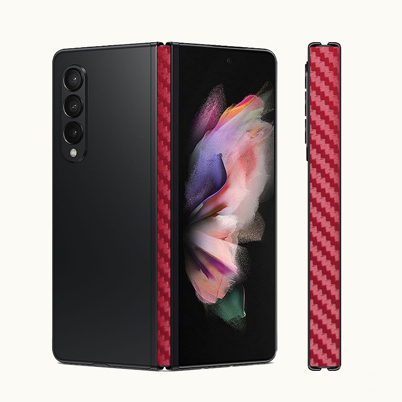 Đối với samsung galaxy z fold5 zfold fold 5 flip4 flip 4 5g 3d sợi carbon điện thoại bên hông khung phim mờ cạnh bảo vệ da
