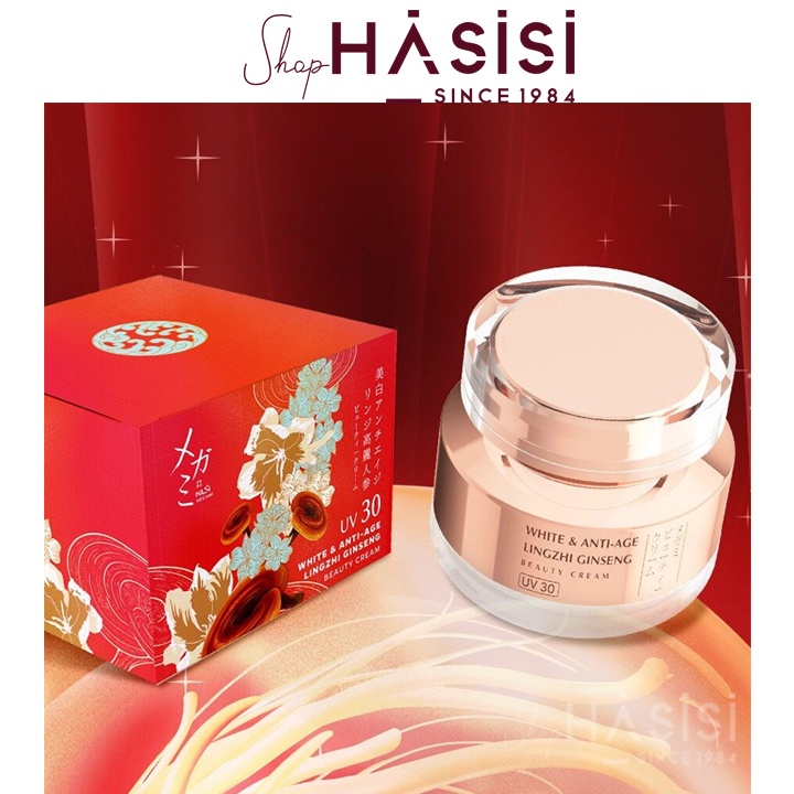 Kem Dưỡng Chống Nhăn, Tái Tạo Da HASI - White & Anti-Age Lingzhi Ginseng Beauty Cream 15g