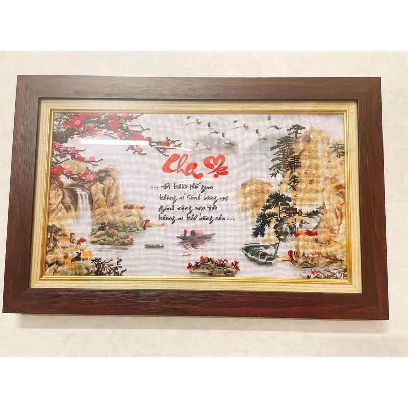 Tranh Thêu-Tranh Gắn Đá Cha Mẹ Lv3532cm, Lv574cm