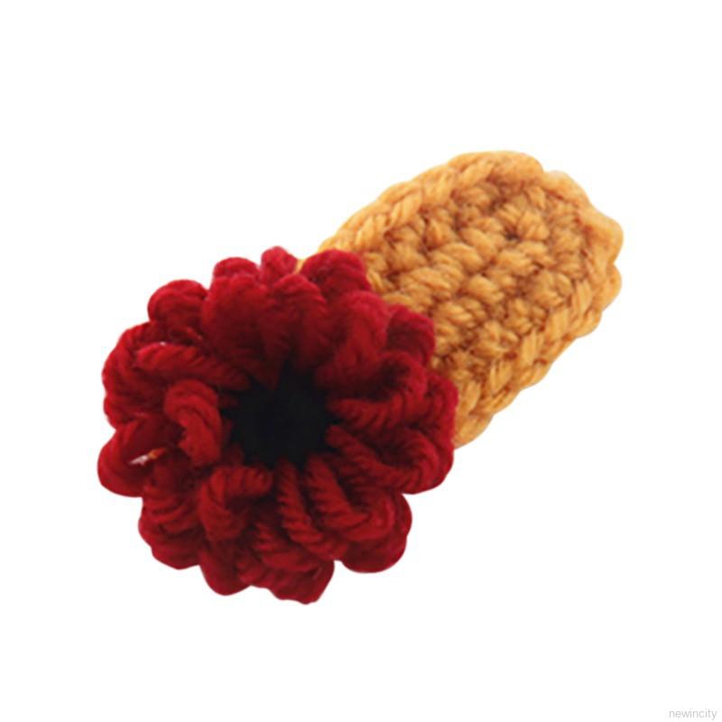 Kẹp tóc len xinh xắn cho bé gái