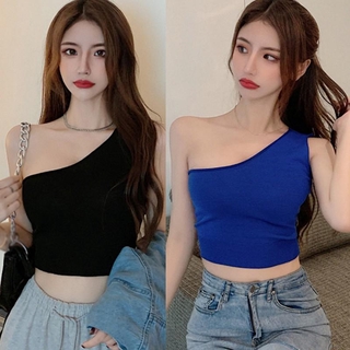 Korean style design solid color two-piece top for women*Nanjr