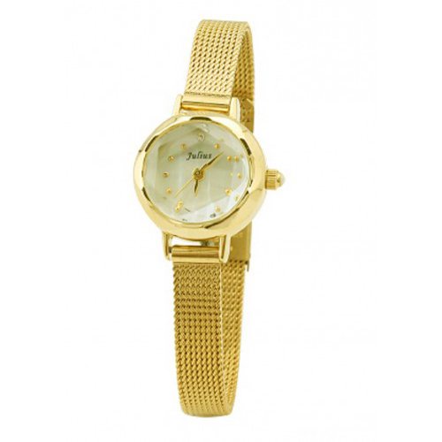 [Mã BMLTA50 giảm 10% đơn 150K] Đồng hồ nữ Julius dây kim loại vàng nhỏ xin JA-482 Vàng