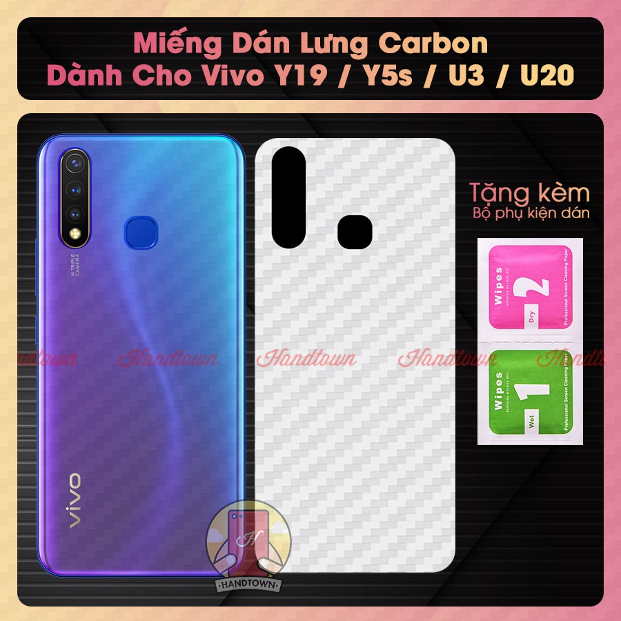 Miếng dán lưng cacbon Vivo U3 / U20 / Y5s / Y19