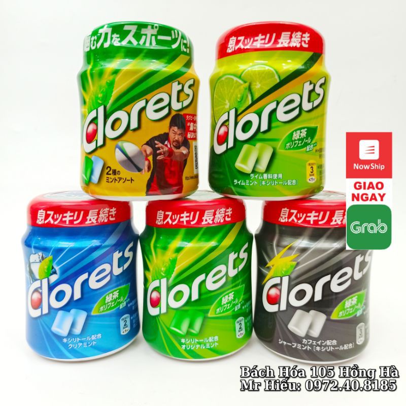 [T11/2021] Kẹo cao su Clorets Nhật 140g