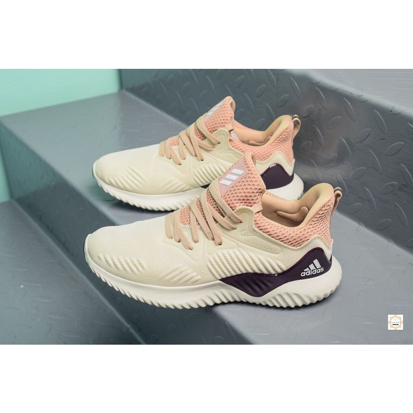 Giày Thể Thao Sneaker Nam Nữ Alphabounce Beyond 2018 Cream Deep Red Kem Gót đỏ đậm Cực Êm Thoáng Khí  Clever Man Store