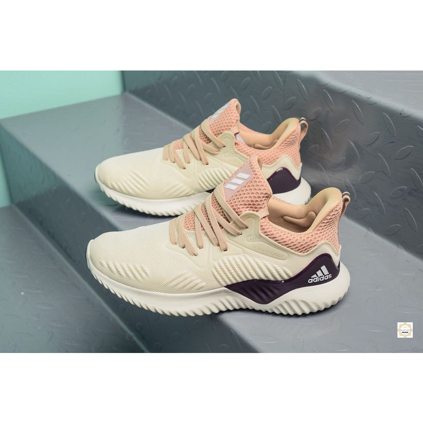 Giày Thể Thao Sneaker Nam Nữ Alphabounce Beyond 2018 Cream Deep Red Kem Gót đỏ đậm Cực Êm Thoáng Khí  Clever Man Store