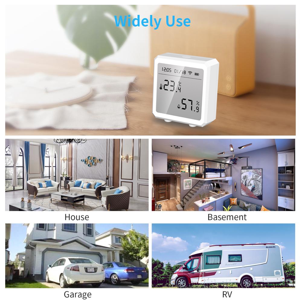 Đồng hồ thông minh tích hợp Cảm biến nhiệt độ, độ ẩm Kết nối Wifi/ Zigbee, App Smart Life/ Tuya/ Home Assistant