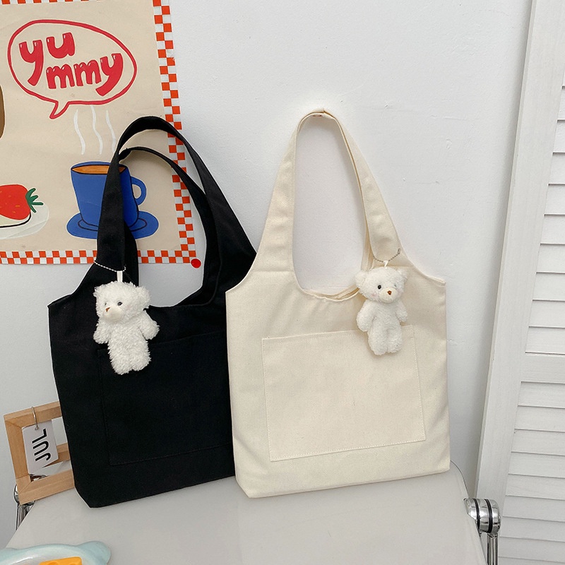 Túi Xách Tay Bằng Vải Canvas In Họa Tiết Trẻ Trung Dành Cho Nữ