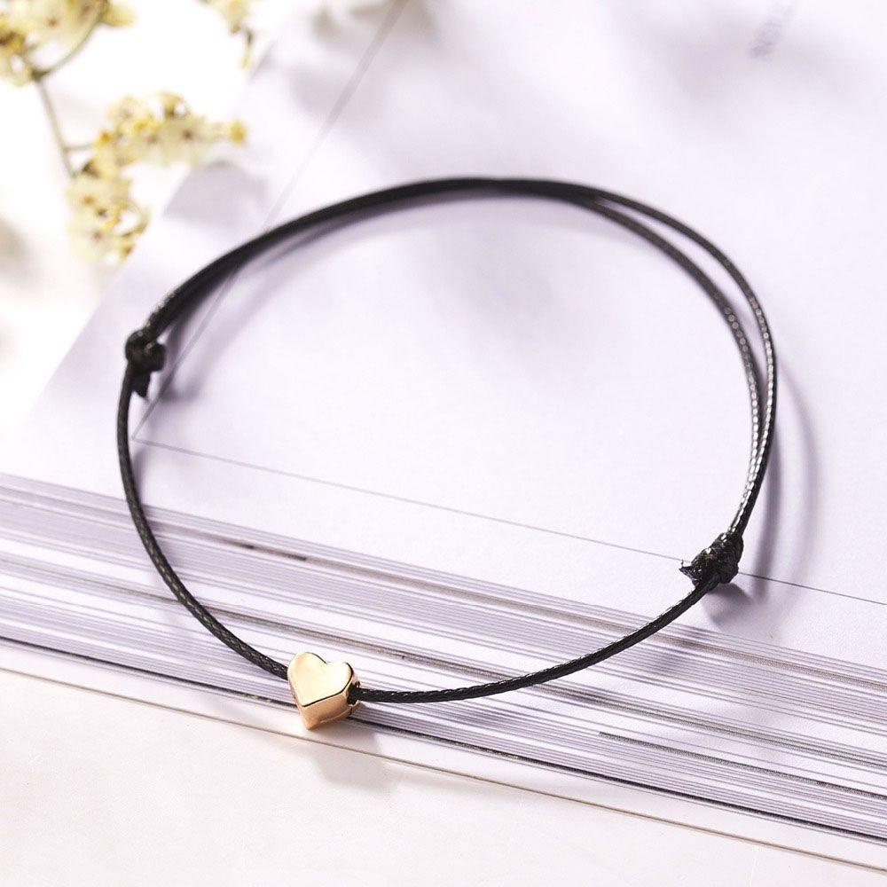 Vòng Tay Dây Thừng Bện Mặt Trái Tim Điều Ước Thời Trang