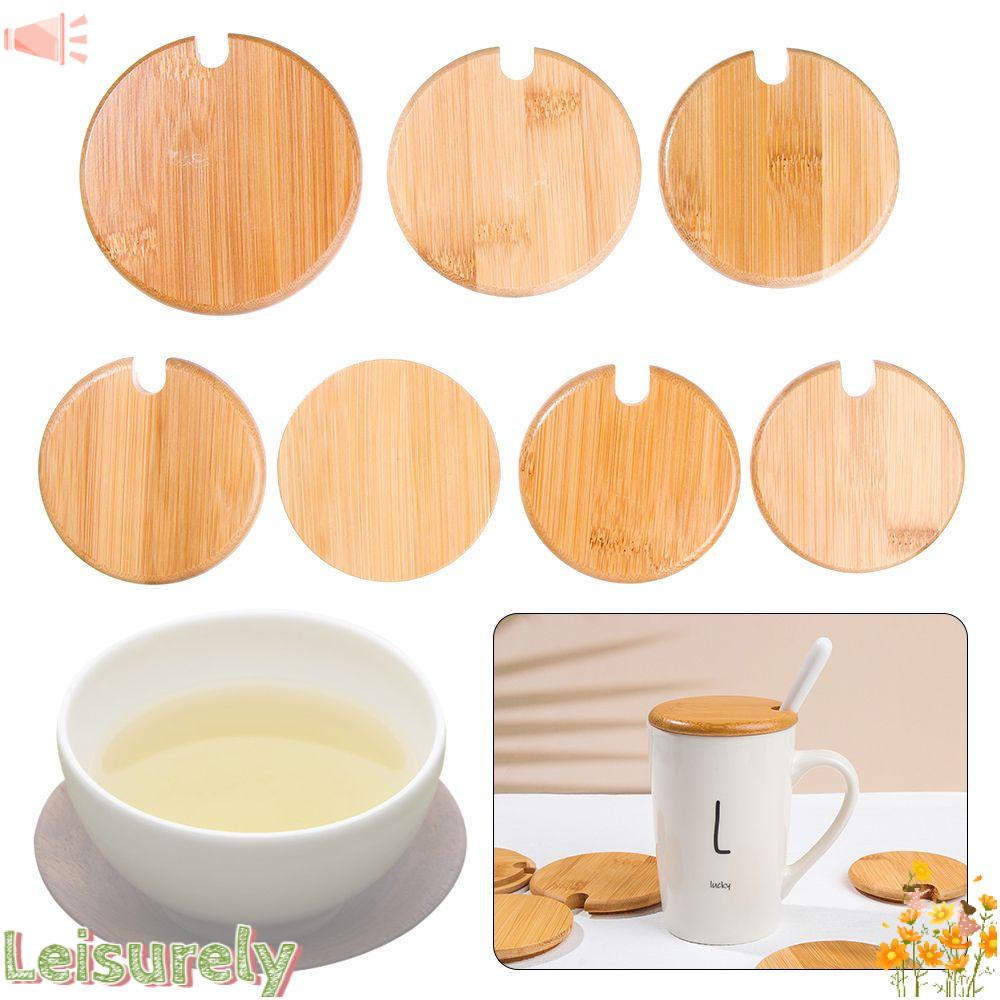 Nắp Đậy Cốc Nước Miệng Rộng Bằng Gỗ Tre Nhiều Kích Cỡ Ốp