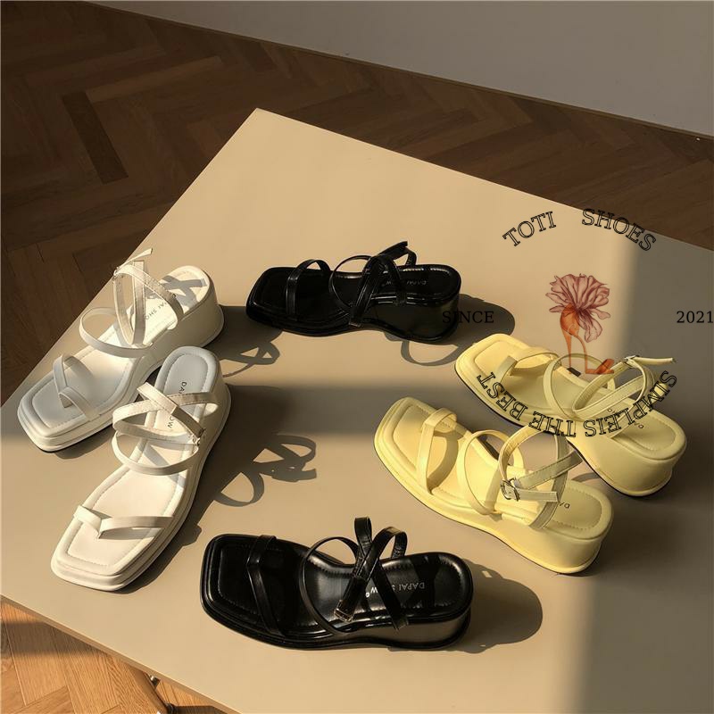 DÉP XUỒNG TOTIIE STORE - DÉP THỜI TRANG NỮ PHONG CÁCH NỮ TÍNH QUAI NGANG MẢNH ĐẾ CAO D2008180 S2202020