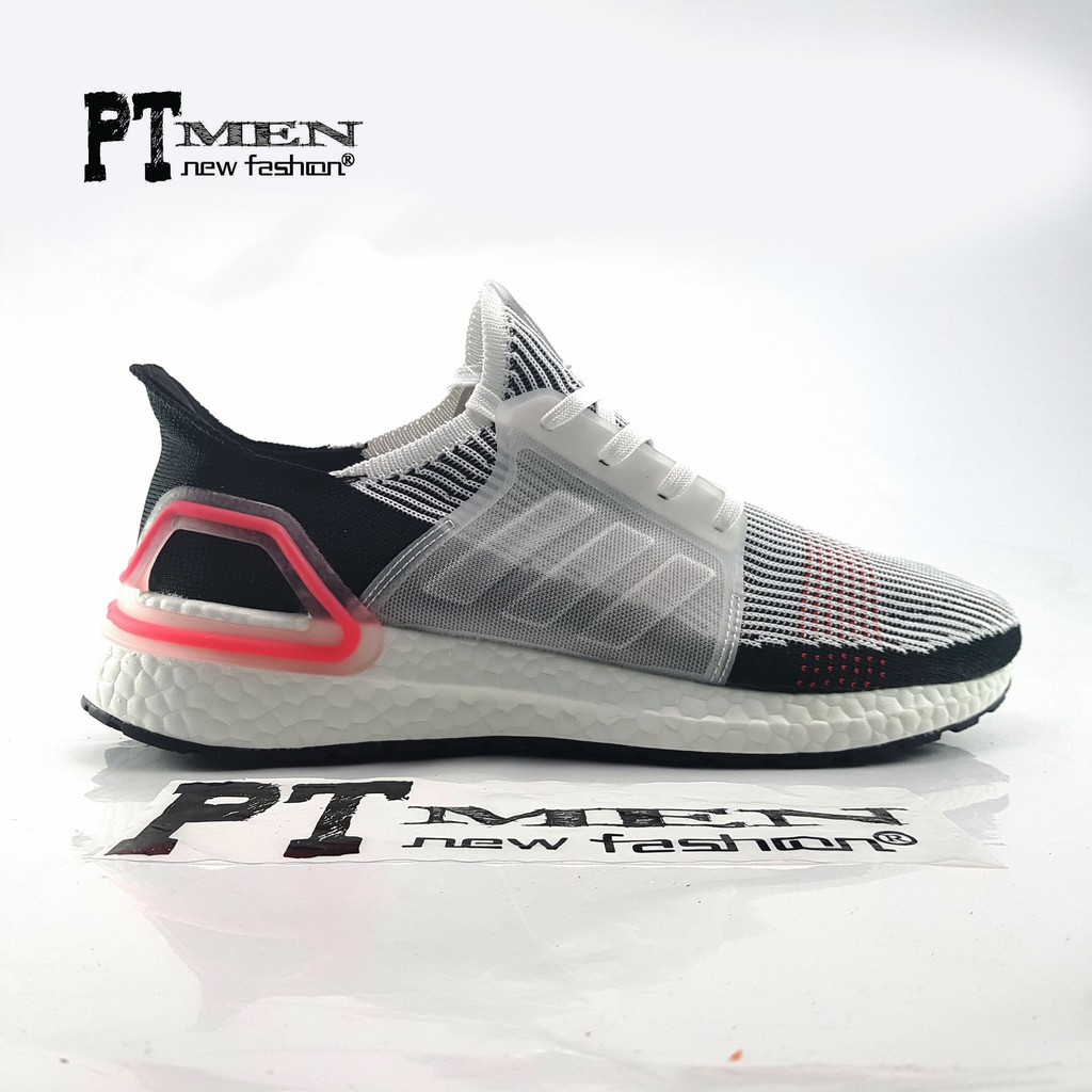 [video+ảnh thực] Giày Sneaker Ultra Boost 2019 White Black Pink