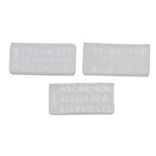 Set 3 khuôn hình số và chữ cái size nhỏ bằng Silicon dùng để làm mặt phụ kiện resin UV trang trí móng tay thủ công