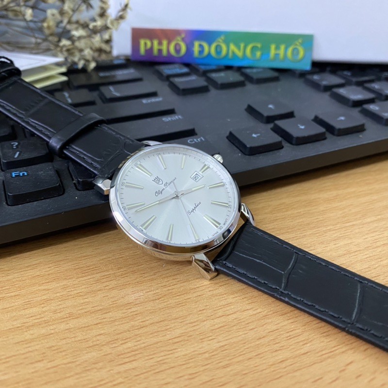 Đồng hồ nam dây da mặt kính sapphire chống xước Olym Pianus OP130-03MS-GL trắng
