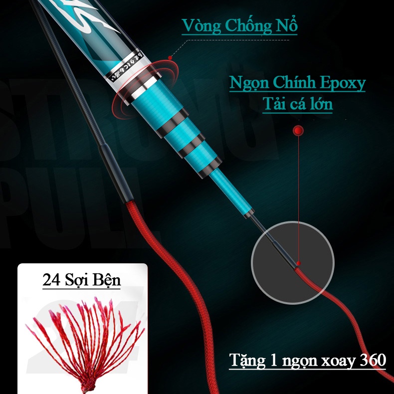 Cần Câu Tay ChuangWei Lăng Thiên Đại Ngư - Cần Săn Hàng - Câu Đài Cảm Giác Mạnh - CW01