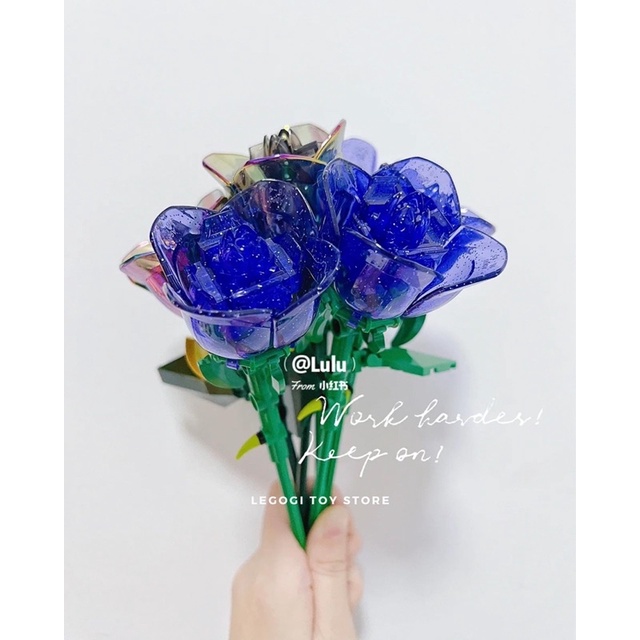 Đồ chơi xếp hình Legogi HOA PHANTOM ROSE TÍM ĐỎ mô hình lắp ghép quà tặng bạn nữ