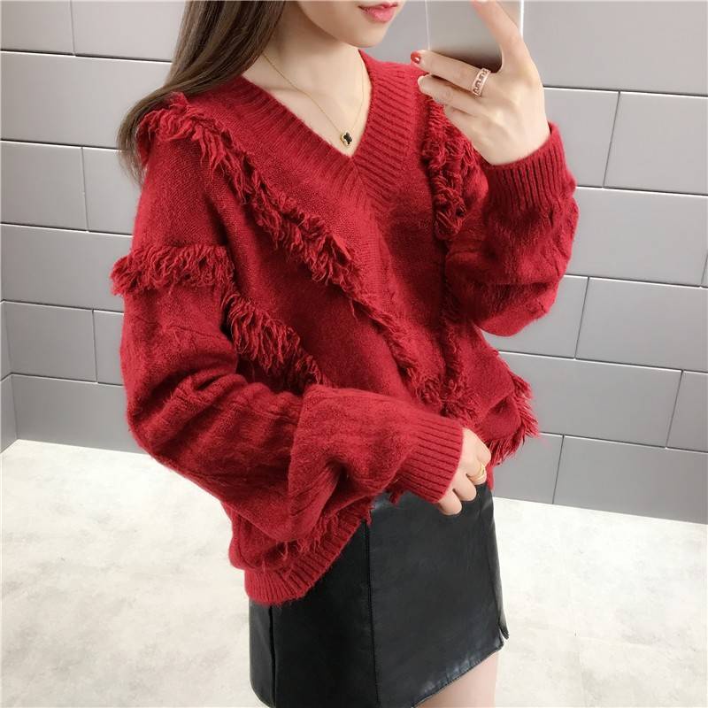 Áo Sweater Dáng Rộng Thiết Kế Mới Thời Trang Mùa Thu Đông Theo Phong Cách Hàn Quốc