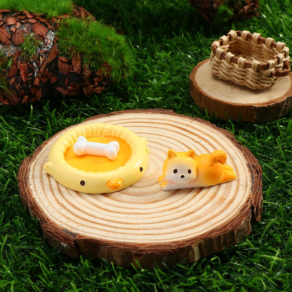 KUNHEV Set 3 Tượng Sóc Mini Trang Trí Tiểu Cảnh Bonsai