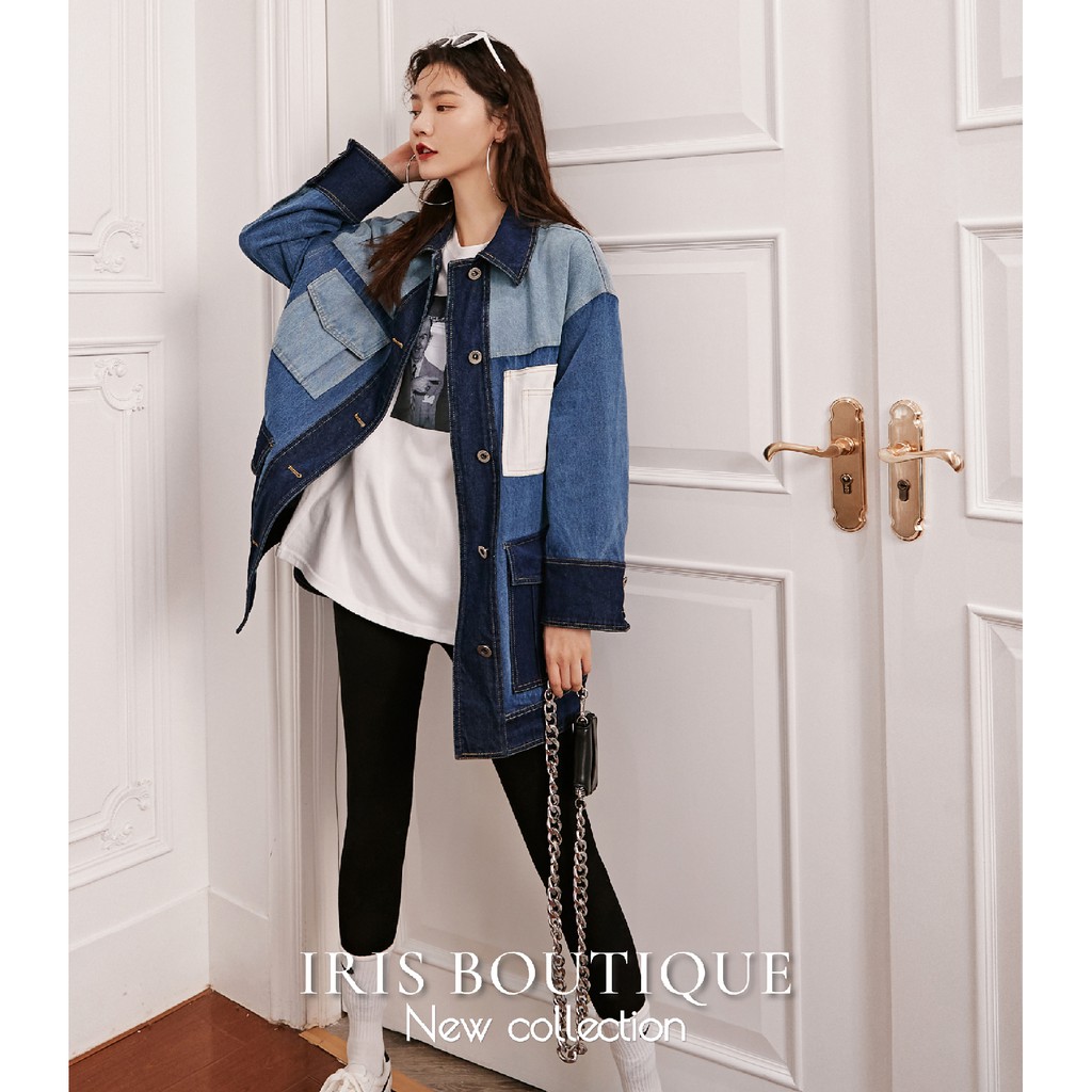 Iris Boutique Blue combo Áo blazer nắp túi Thailand