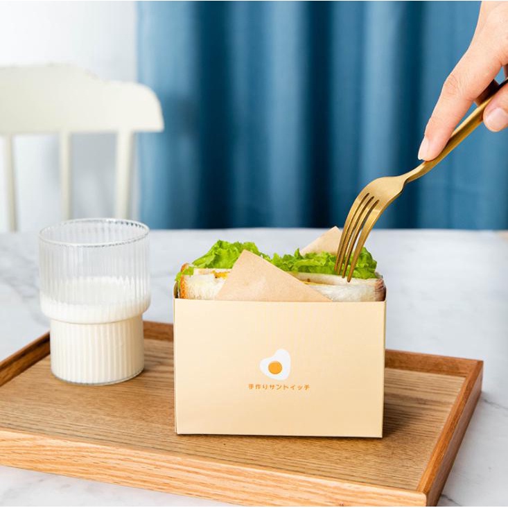 Set 5 hộp giấy đựng bánh mì sandwich đáng yêu
