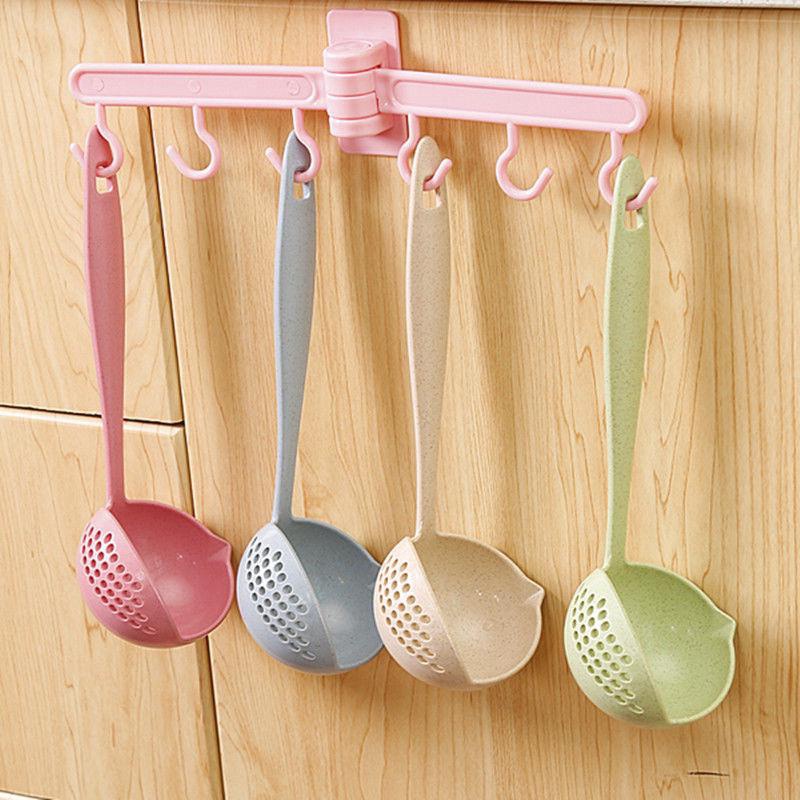 Muỗng Múc Canh Tay Cầm Dài 2 Trong 1 Bằng Nhựa PP Đa Năng