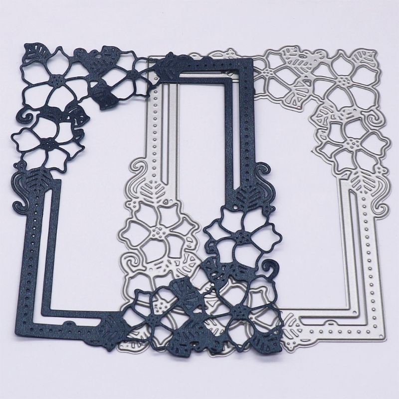 QQ Khuôn Cắt Giấy Kim Loại Hình Khung Ảnh Hoa Xinh Xắn