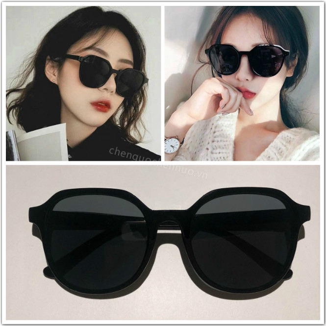 Kính râm màu đen phong cách Retro cá tính