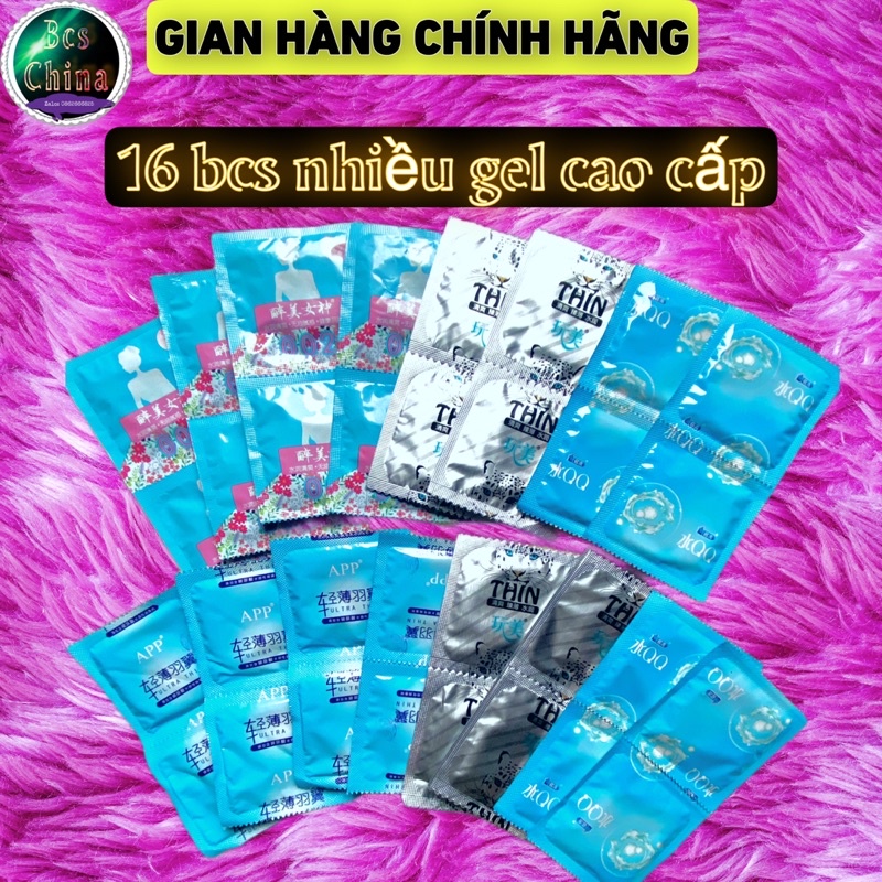 [ combo 16 cái ] Bao cao su siêu mỏng cao cấp,mềm mỏng nhiều nước, nội địa trung quốc, uy tín - chất lượng