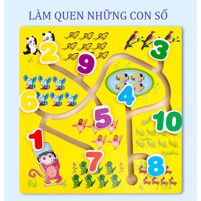 Đồ Chơi Gỗ Bảng Mê Cung Tìm Đường Giúp Bé Phát Triển Trí Thông Minh