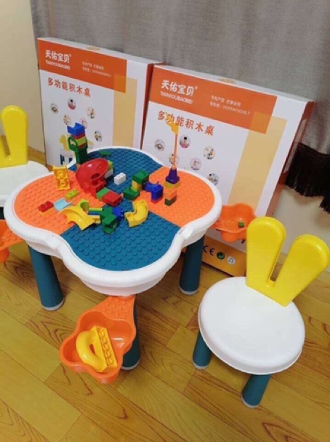 Bộ bàn ghế xếp hình lắp ráp lego