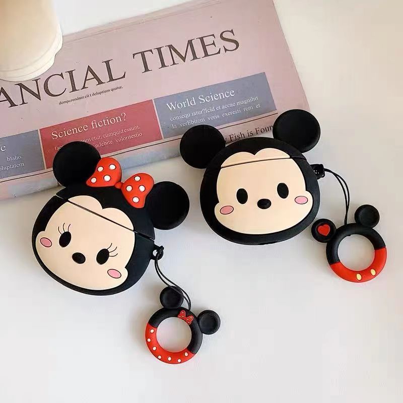 Vỏ Bảo Vệ Hộp Sạc Tai nghe không dây AirPods 1 2 pro 3 2021 gen3 Bằng Silicon tpu Mềm Hình Chuột Mickey Minne 3D Chống Rơi