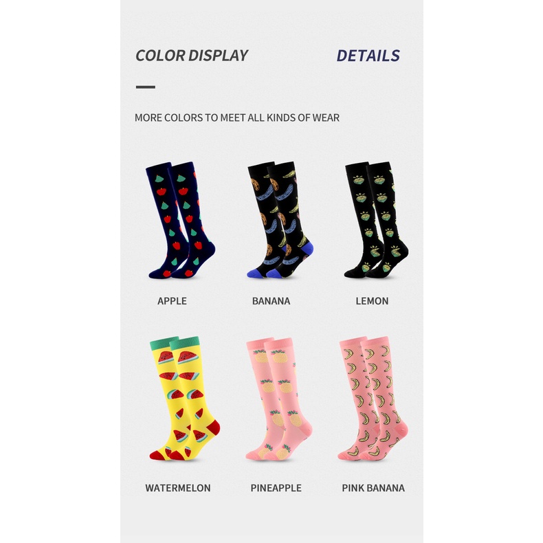 Tất Thể Thao Cổ Cao Hoạ Tiết Trái Cây Cho Nam Và Nữ