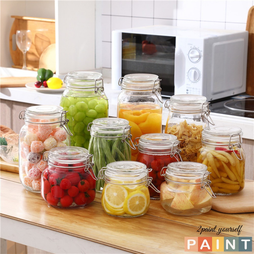Bình thủy tinh nắp cài chắc chắn đựng đồ decor, trang trí nhà cửa