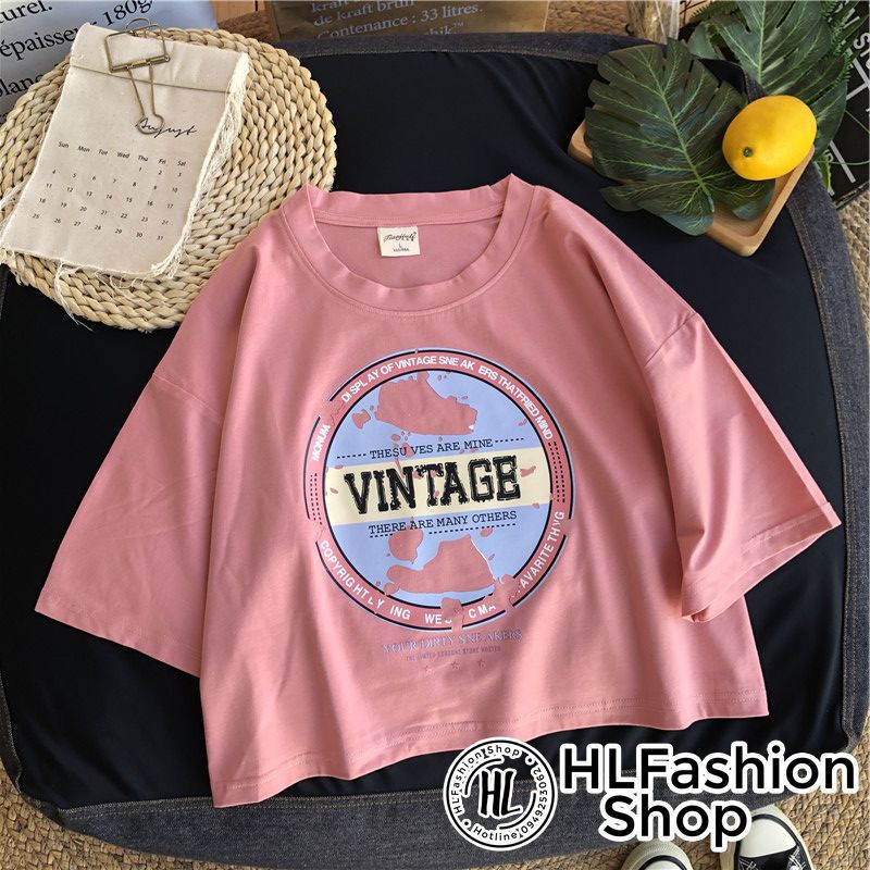 Áo croptop Vintage cực năng động, áo thun nữ HLFashion