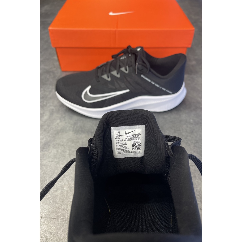 [CHÍNH HÃNG] GIÀY NIKE QUEST 3 - *BLACK/WHITE* - Code: CD0230-002