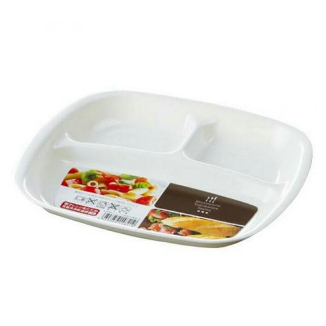 Khay đựng thức ăn chia 3 ngăn Nhật Bản Inomata cho bé ăn dặm, du lịch, picnic