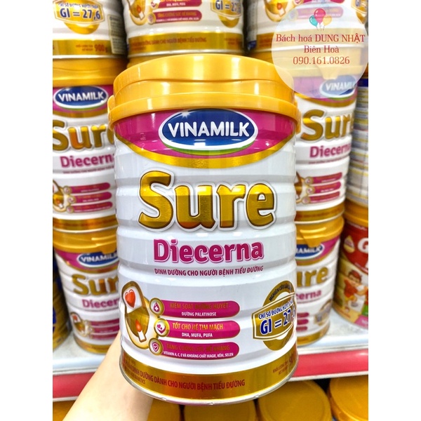Sữa bột Vinamilk Sure Diecerna dành cho người tiểu đường 900g date 2024