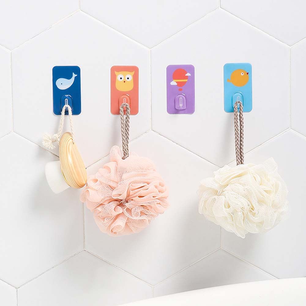 Móc Treo Chìa Khóa / Quần Áo Gắn Tường Tự Dính Họa Tiết Hoạt Hình Đáng Yêu