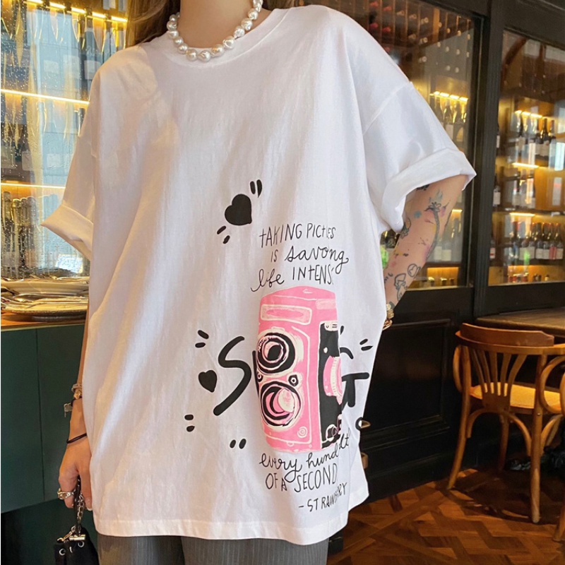 NRVP Áo Thun Cotton Tay Ngắn Cổ Tròn Màu Trơn Thời Trang Dành Cho Nữ