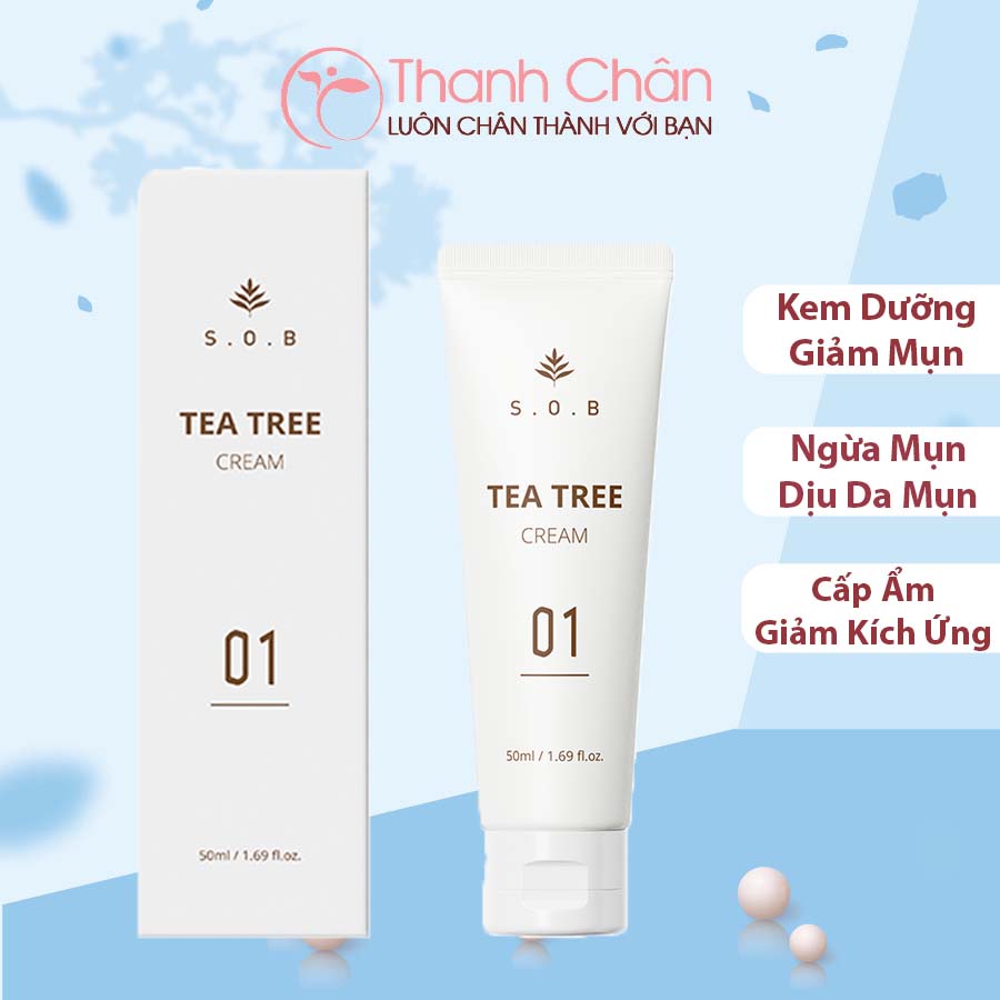 Kem dưỡng dịu da mụn S.O.B Tea Tree Cream 50ml