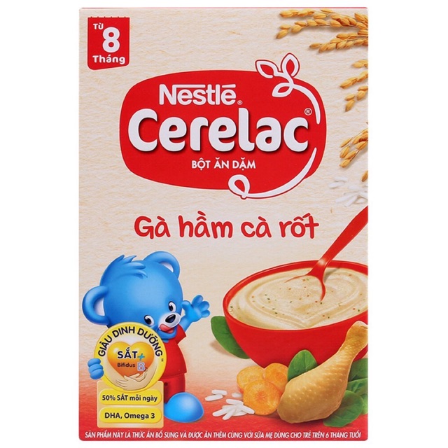 Bột ăn dặm Nestle Cerelac Gà hầm &amp; Cà rốt 200g
