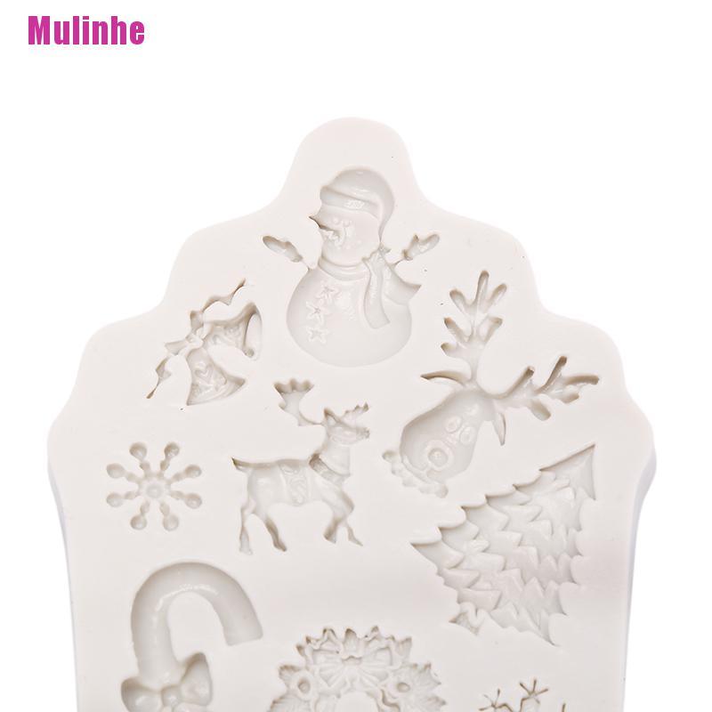 Khuôn Silicone Tạo Hình Làm Bánh Kẹo Hình Cây Thông / Người Tuyết / Tuần Lộc / C