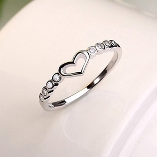 Nhẫn Trái Tim Đính Pha Lê