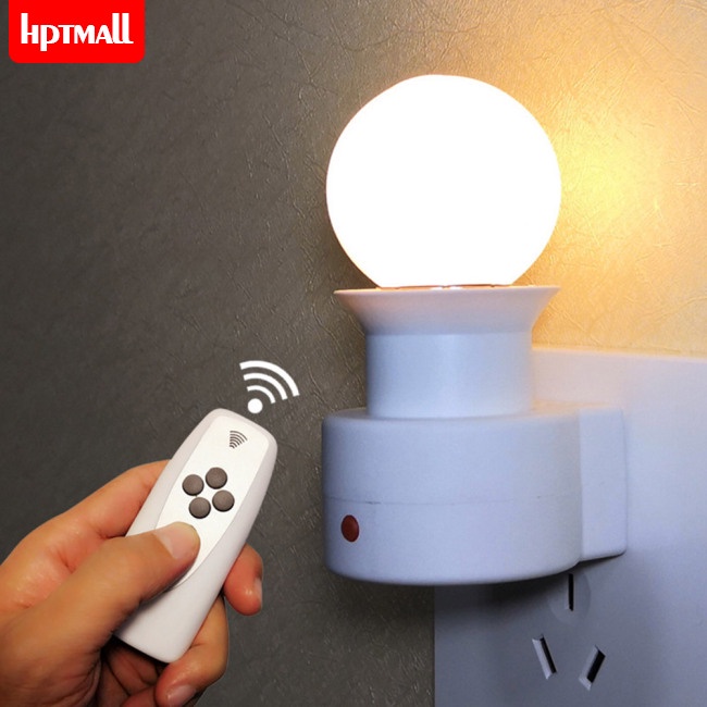 Ổ cắm đèn gắn tường thông minh E27 220V kèm bộ điều khiển từ xa