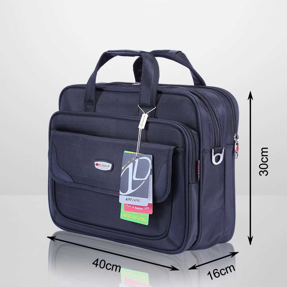 Cặp laptop thời trang nam nữ, có quai đeo chéo, chống nước Kim Long KL12 đen | BigBuy360 - bigbuy360.vn