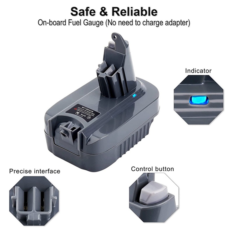 MAKITA Set 2 Bộ Chuyển Đổi Pin MT18DSV6 Cho Pin Lithium 18V BL1815 BL1830 Dyson V6 SV04 SV03 DC59 DC58