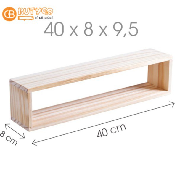 Kệ Đựng Đồ Trang Trí  Bàn Học Bằng Gỗ 100% Butygo hình chữ nhật nhỏ gọn đa năng