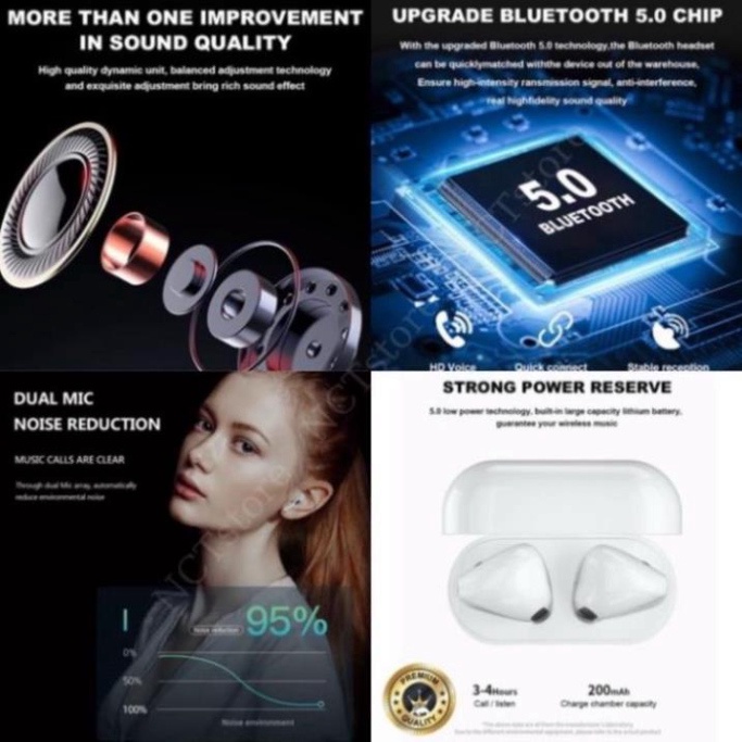 Tai Nghe Bluetooth Pro4 Tai nghe blutooth Nhét Tai Bluetooth 5.0 Bản nước ngoài tương ứng toàn bộ Dòng Máy