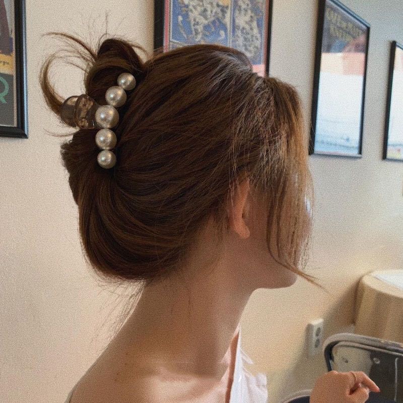Kẹp tóc đính ngọc trai nhân tạo phong cách Hàn Quốc thời trang cho nữ